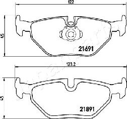 Japanparts PP-0110AF - Тормозные колодки, дисковые, комплект autospares.lv