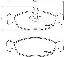 Japanparts PP-0315AF - Тормозные колодки, дисковые, комплект autospares.lv