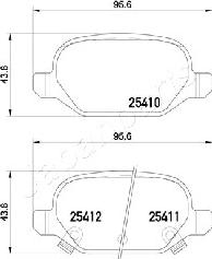 Japanparts PP-0214AF - Тормозные колодки, дисковые, комплект autospares.lv