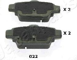 Japanparts PP-022AF - Тормозные колодки, дисковые, комплект autospares.lv