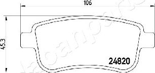 Japanparts PP-0703AF - Тормозные колодки, дисковые, комплект autospares.lv