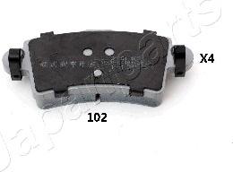 Japanparts PP-102AF - Тормозные колодки, дисковые, комплект autospares.lv