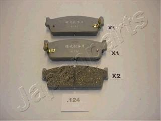 Japanparts PP-124AF - Тормозные колодки, дисковые, комплект autospares.lv