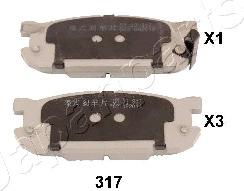 Japanparts PP-317AF - Тормозные колодки, дисковые, комплект autospares.lv