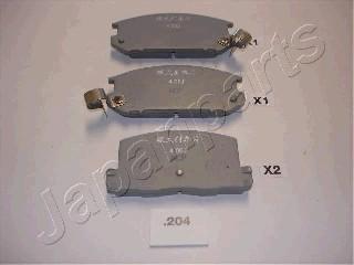 Japanparts PP-204AF - Тормозные колодки, дисковые, комплект autospares.lv