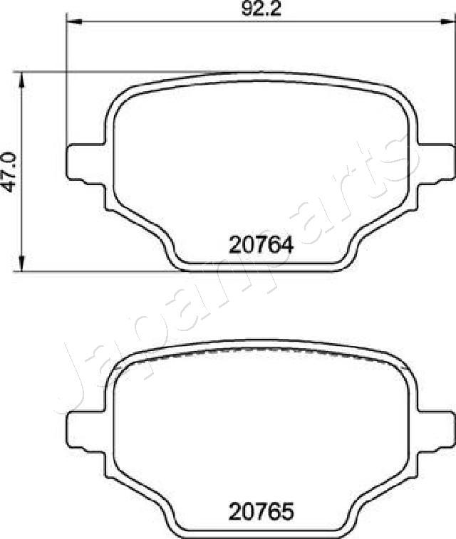 Japanparts PP-2005AF - Тормозные колодки, дисковые, комплект autospares.lv