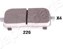 Japanparts PP-226AF - Тормозные колодки, дисковые, комплект autospares.lv