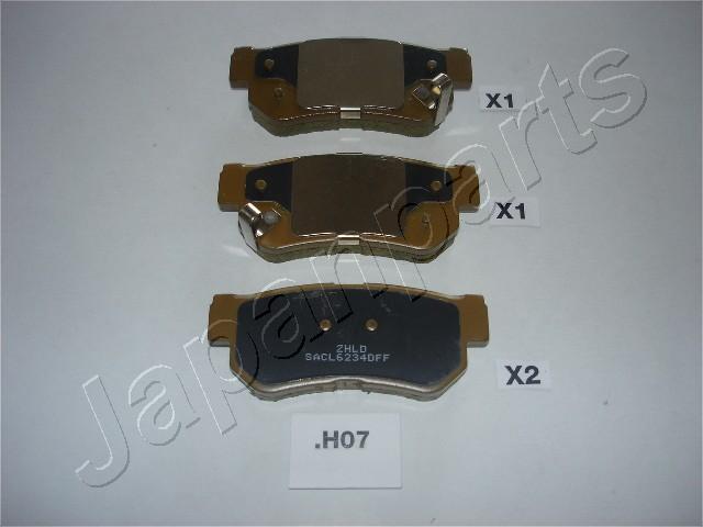 Japanparts PP-H07AF - Тормозные колодки, дисковые, комплект autospares.lv