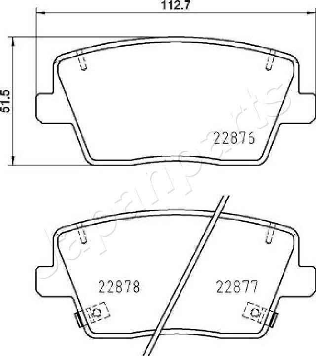 Japanparts PP-H12AF - Тормозные колодки, дисковые, комплект autospares.lv