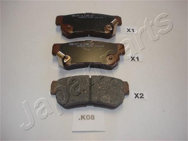 Japanparts PP-K08AF - Тормозные колодки, дисковые, комплект autospares.lv