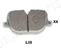 Japanparts PP-L08AF - Тормозные колодки, дисковые, комплект autospares.lv