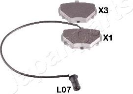 Japanparts PP-L07AF - Тормозные колодки, дисковые, комплект autospares.lv