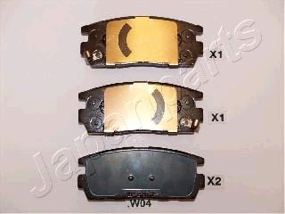 Japanparts PP-W04AF - Тормозные колодки, дисковые, комплект autospares.lv