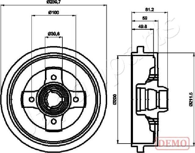 Japanparts TA-0909C - Тормозной барабан autospares.lv