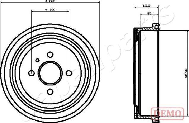 Japanparts TA-0404C - Тормозной барабан autospares.lv