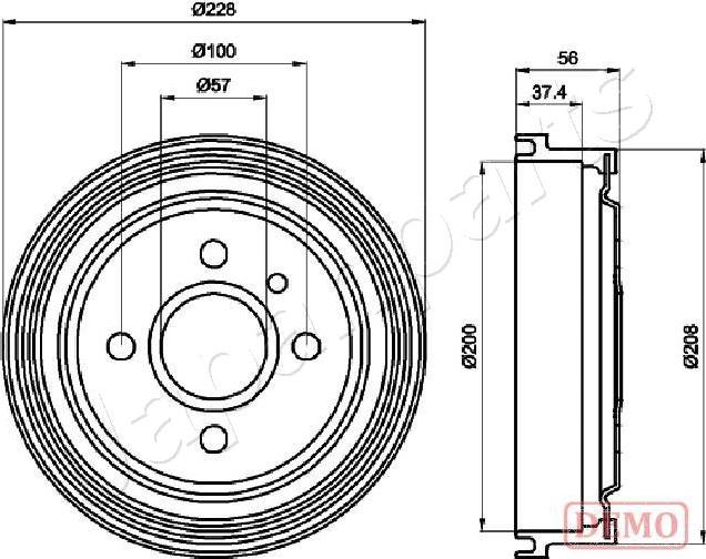 Japanparts TA-0403C - Тормозной барабан autospares.lv