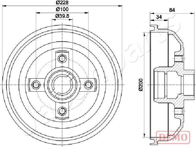 Japanparts TA-0407C - Тормозной барабан autospares.lv