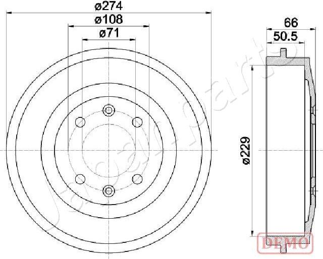 Japanparts TA-0600C - Тормозной барабан autospares.lv