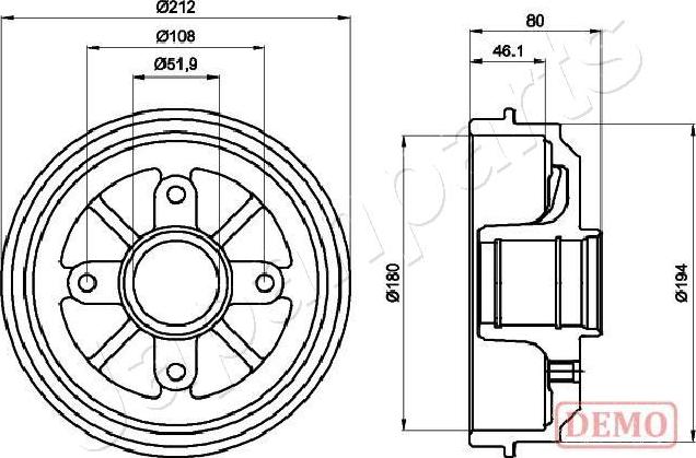 Japanparts TA-0608C - Тормозной барабан autospares.lv