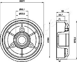 Japanparts TA-0607 - Тормозной барабан autospares.lv