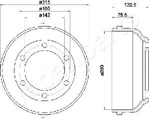 Japanparts TA-0318 - Тормозной барабан autospares.lv