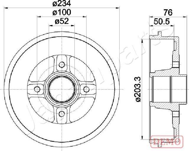 Japanparts TA-0704C - Тормозной барабан autospares.lv