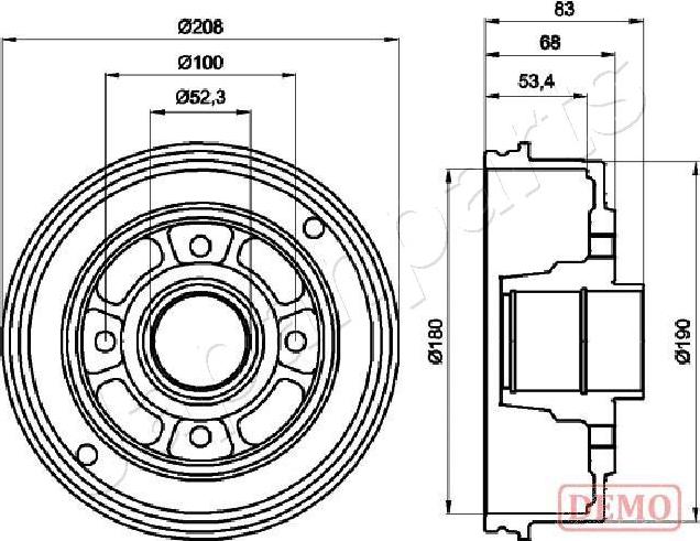 Japanparts TA-0707C - Тормозной барабан autospares.lv