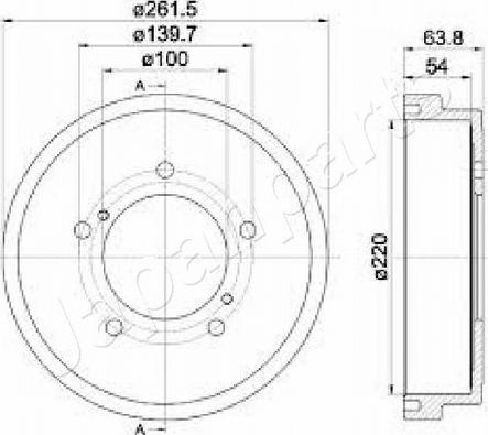 Japanparts TA-819C - Тормозной барабан autospares.lv