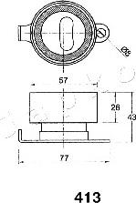 Japko 45413 - Натяжитель, ремень ГРМ autospares.lv