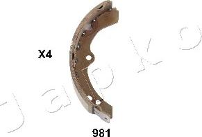 Japko 55981 - Комплект тормозных колодок, барабанные autospares.lv