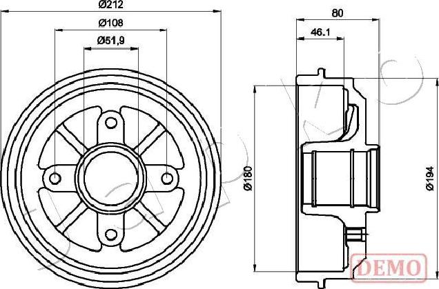 Japko 560608C - Тормозной барабан autospares.lv