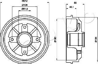 Japko 560608 - Тормозной барабан autospares.lv