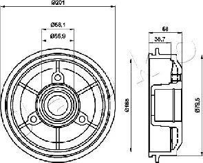 Japko 560607 - Тормозной барабан autospares.lv