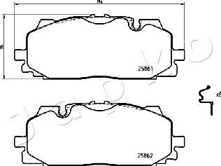 Japko 500958 - Тормозные колодки, дисковые, комплект autospares.lv