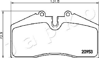 Japko 500904 - Тормозные колодки, дисковые, комплект autospares.lv