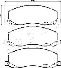 Japko 500405 - Тормозные колодки, дисковые, комплект autospares.lv