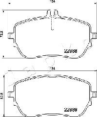 Japko 500549 - Тормозные колодки, дисковые, комплект autospares.lv