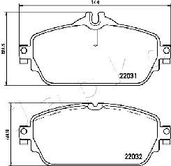 Japko 500529 - Тормозные колодки, дисковые, комплект autospares.lv