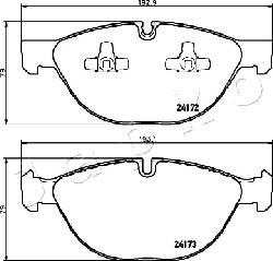 Japko 500134 - Тормозные колодки, дисковые, комплект autospares.lv