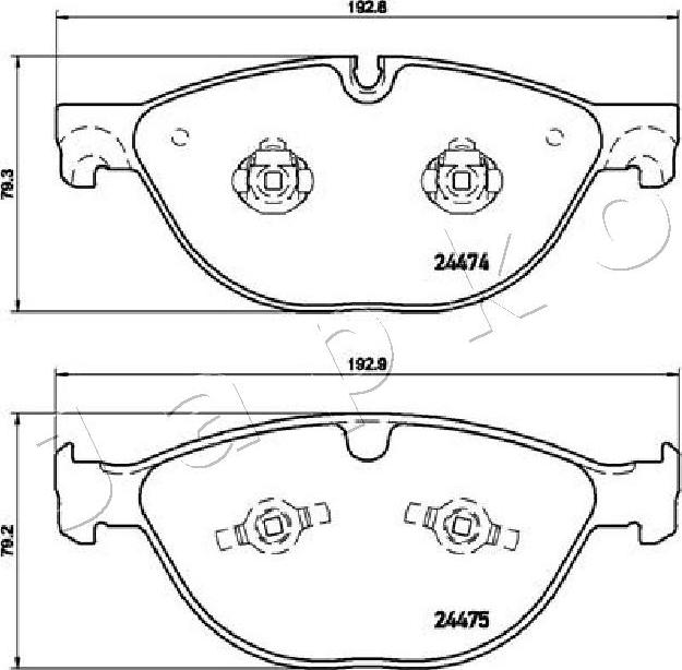 Japko 500347 - Тормозные колодки, дисковые, комплект autospares.lv