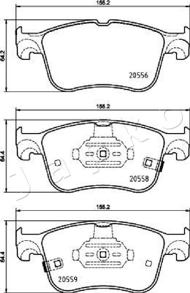 Japko 500354 - Тормозные колодки, дисковые, комплект autospares.lv