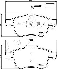 Japko 500247 - Тормозные колодки, дисковые, комплект autospares.lv