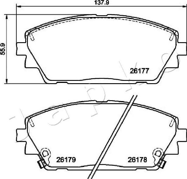 Japko 503002 - Тормозные колодки, дисковые, комплект autospares.lv