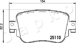 Japko 510900 - Тормозные колодки, дисковые, комплект autospares.lv