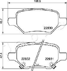 Japko 510405 - Тормозные колодки, дисковые, комплект autospares.lv