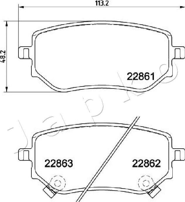 Japko 510532 - Тормозные колодки, дисковые, комплект autospares.lv