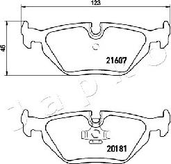 Japko 510105 - Тормозные колодки, дисковые, комплект autospares.lv