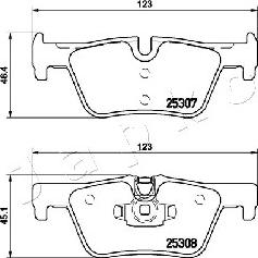 Japko 510102 - Тормозные колодки, дисковые, комплект autospares.lv