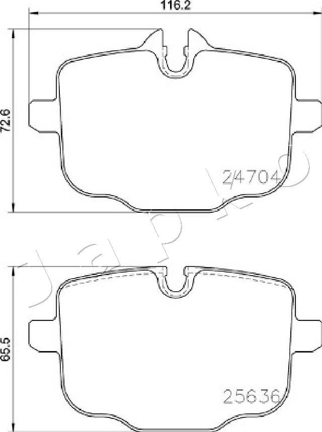 Japko 510114 - Тормозные колодки, дисковые, комплект autospares.lv