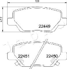 Japko 510211 - Тормозные колодки, дисковые, комплект autospares.lv